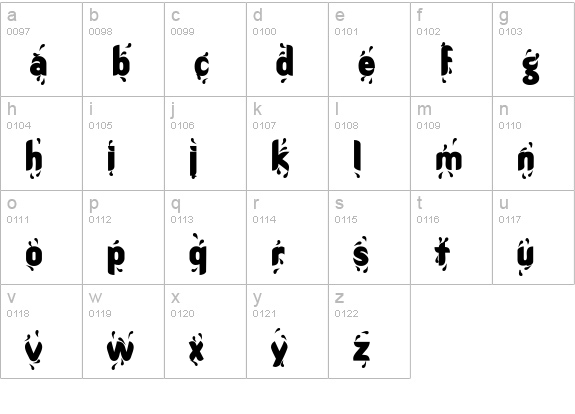RainDanceSSK Bold lowercase a-z preview