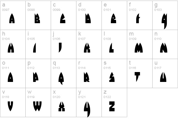 Raketta From Mars lowercase a-z preview