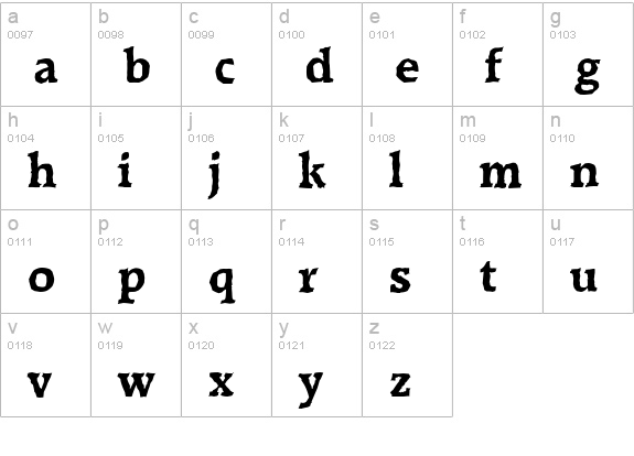RaleighAntique-Bold lowercase a-z preview