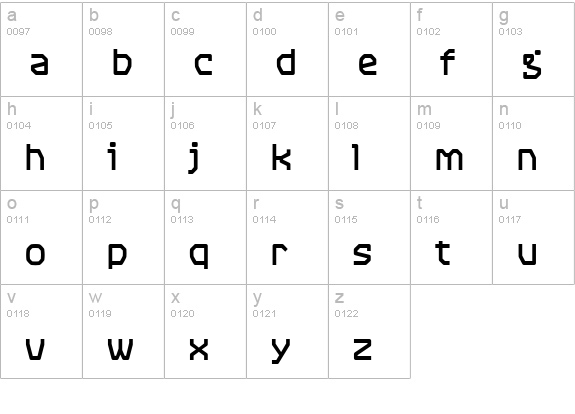 RangeBold lowercase a-z preview