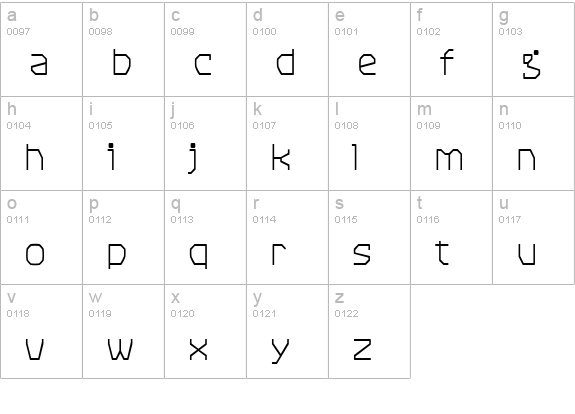 RangeLight lowercase a-z preview