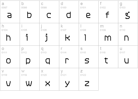 RangeMedium lowercase a-z preview