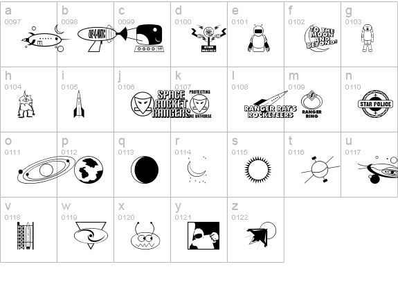 Ranger Ray's Rocketeers JL lowercase a-z preview