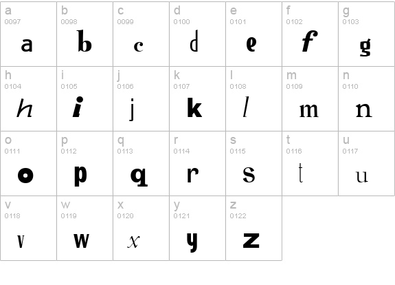 Ransom Bold lowercase a-z preview