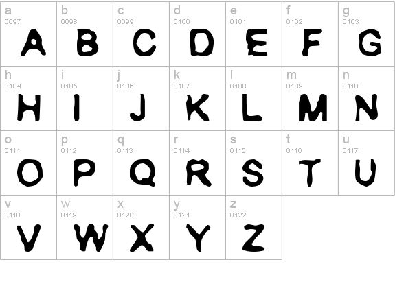 RANXEROX lowercase a-z preview