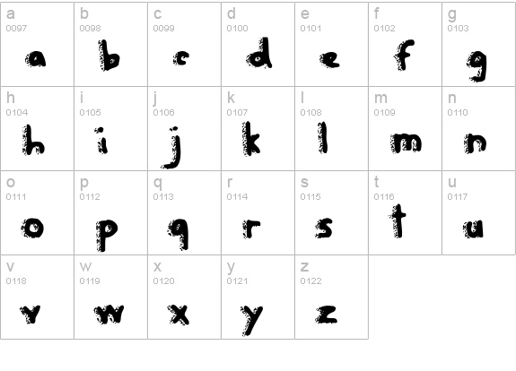 RapaNuiLetters lowercase a-z preview