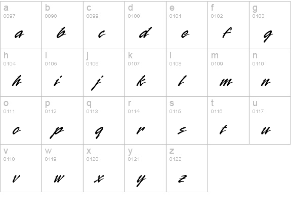 Rapier Std lowercase a-z preview