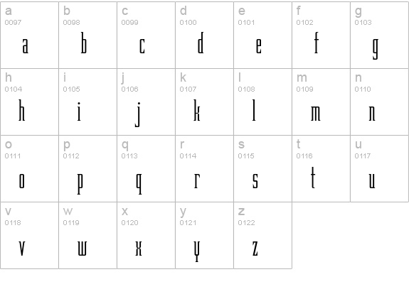Rapture lowercase a-z preview