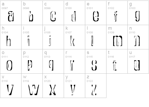 Rapture Regular lowercase a-z preview