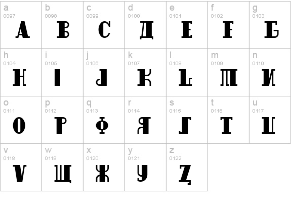 RaskalnikovNF lowercase a-z preview