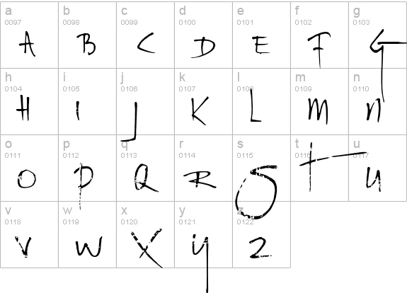 Rat Infested Mailbox lowercase a-z preview