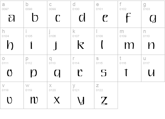 Rathskellar lowercase a-z preview