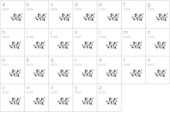 RATON lowercase a-z preview