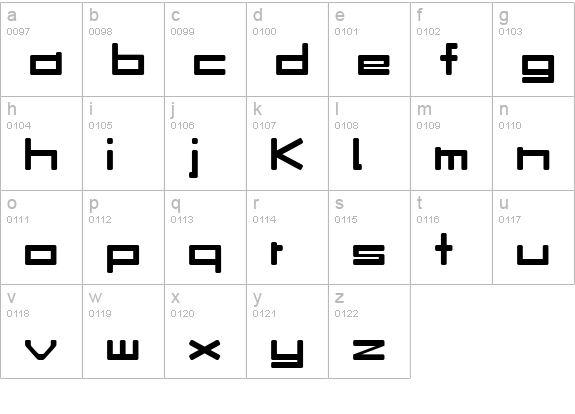 Rave lowercase a-z preview