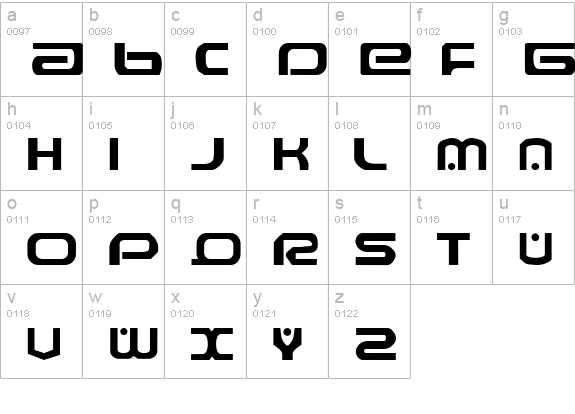 Raveflire lowercase a-z preview