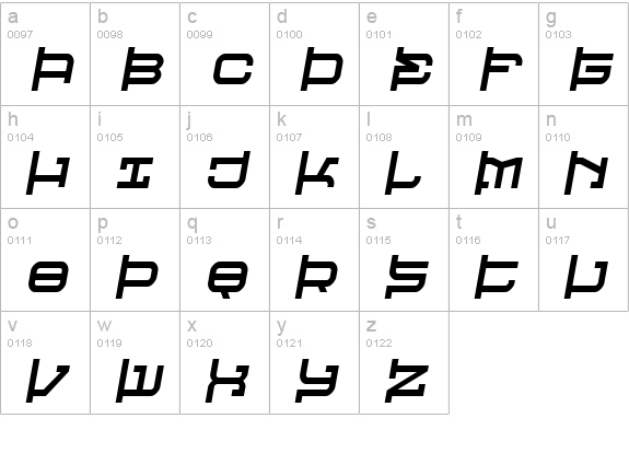 Raveheart lowercase a-z preview