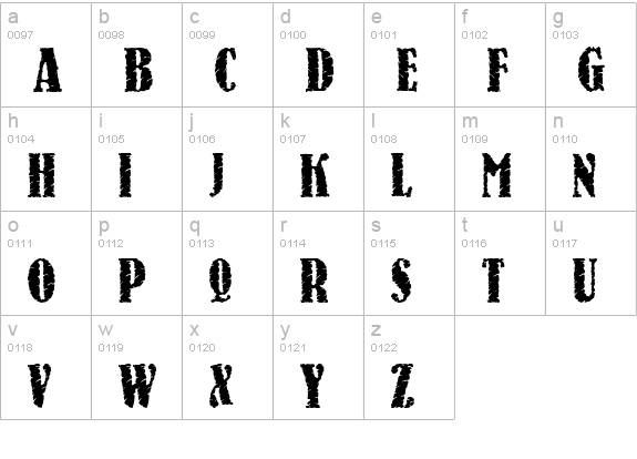 Raven lowercase a-z preview