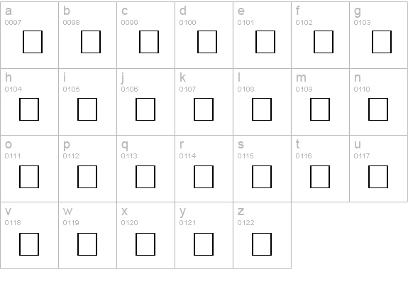 Ravenna lowercase a-z preview