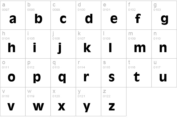 Ravenna-Bold lowercase a-z preview