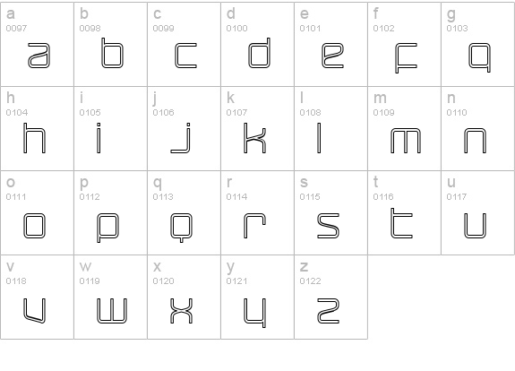 RaveParty Hollow lowercase a-z preview