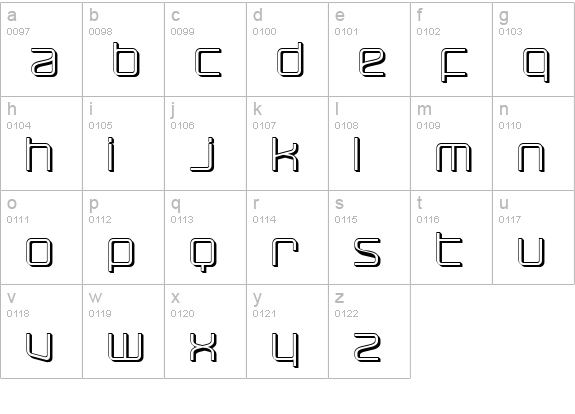 RaveParty Offset lowercase a-z preview