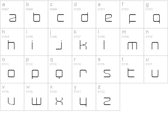 RaveParty Thin lowercase a-z preview