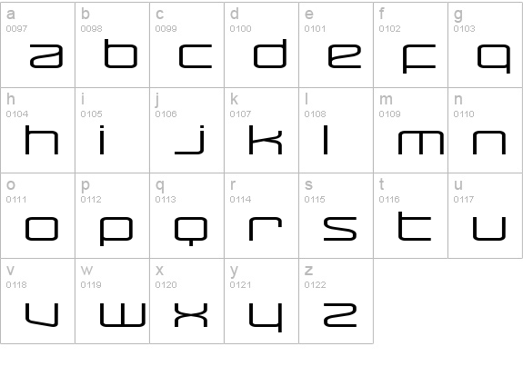 RaveParty Wide lowercase a-z preview