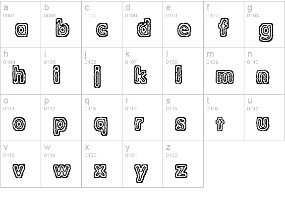 Raydiate (BRK) lowercase a-z preview