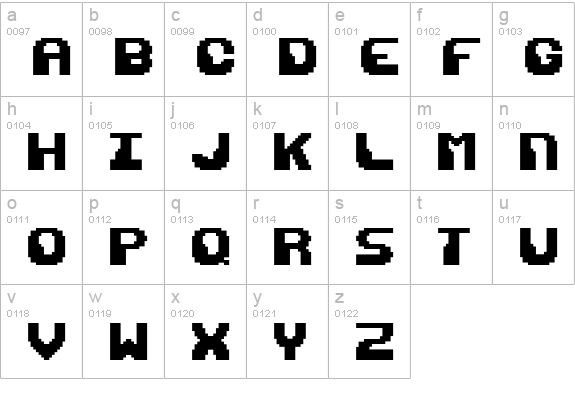 Razor 1911 Retro lowercase a-z preview
