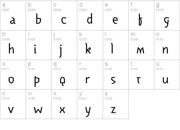 Reality-Hard lowercase a-z preview