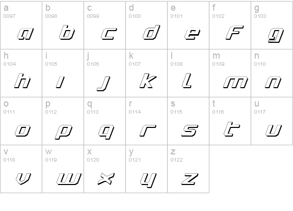 Realpolitik Shadow Italic lowercase a-z preview