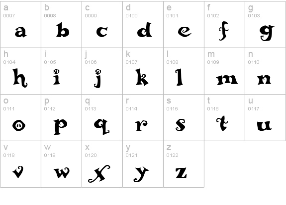ReBucked lowercase a-z preview