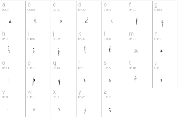 Recorda Script Personal Use Only lowercase a-z preview