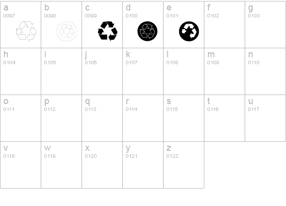 Recycle-Normal lowercase a-z preview
