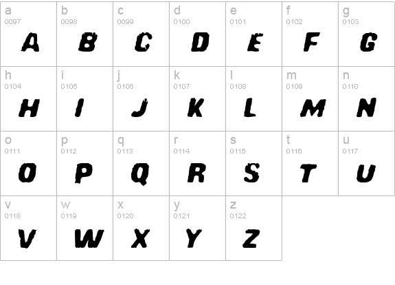 Red Comet Five to Mars lowercase a-z preview
