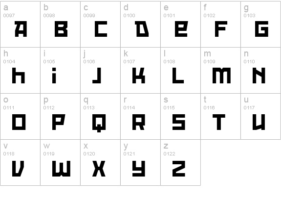 Red October lowercase a-z preview