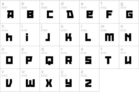 Red October Fat lowercase a-z preview