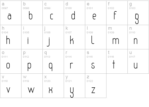 Redhead Goddess lowercase a-z preview