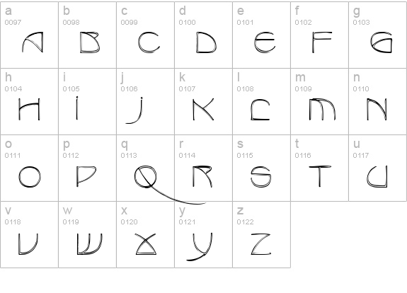 Redjamin Regular lowercase a-z preview