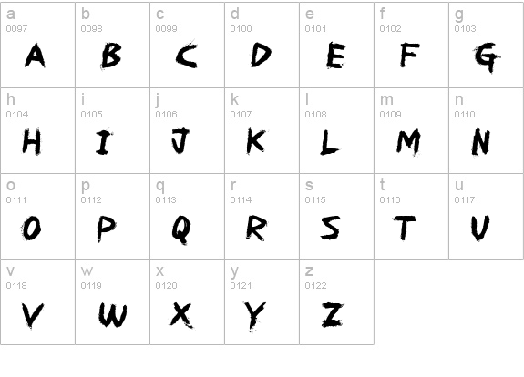 REDRUM lowercase a-z preview
