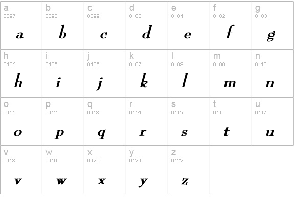 ReedFont Bold Italic lowercase a-z preview