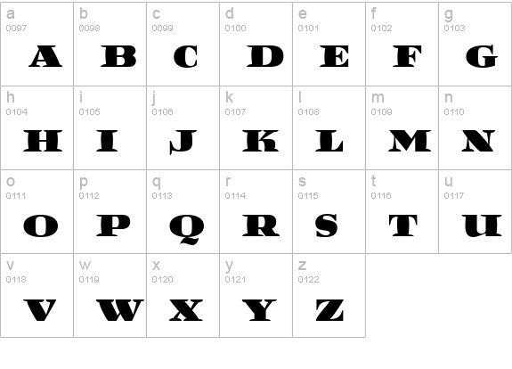 Reef MF lowercase a-z preview