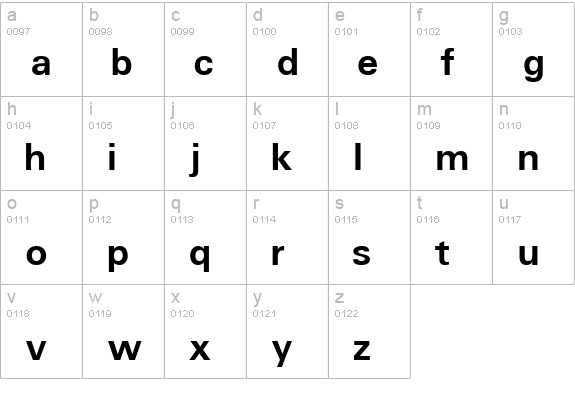 ReferenceSSK lowercase a-z preview