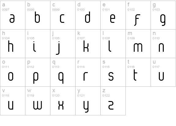 Reflex lowercase a-z preview