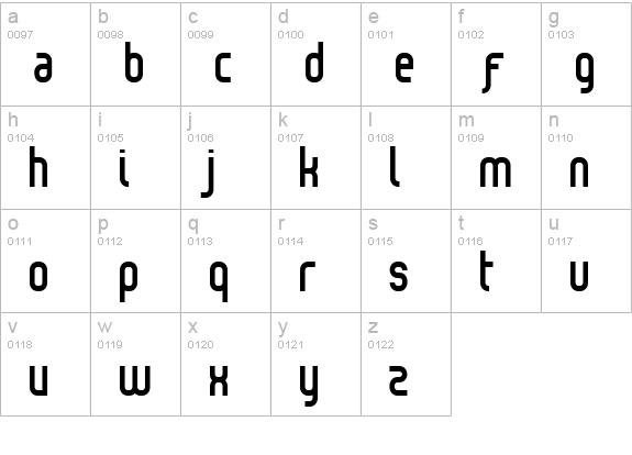 Reflex Bold lowercase a-z preview