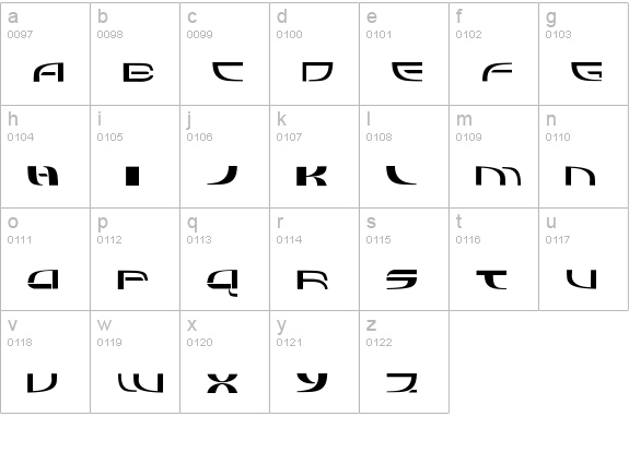 Refluxed lowercase a-z preview