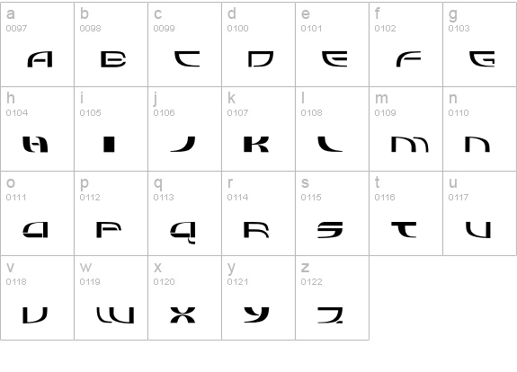 Refluxxed lowercase a-z preview