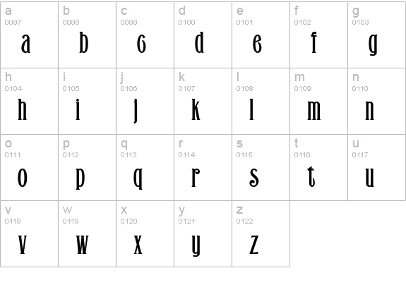 RefugioRefinedWBW lowercase a-z preview