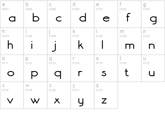 Register Sans BTN Wide Bold lowercase a-z preview