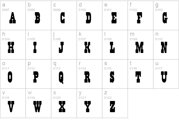 Regulators Condensed lowercase a-z preview
